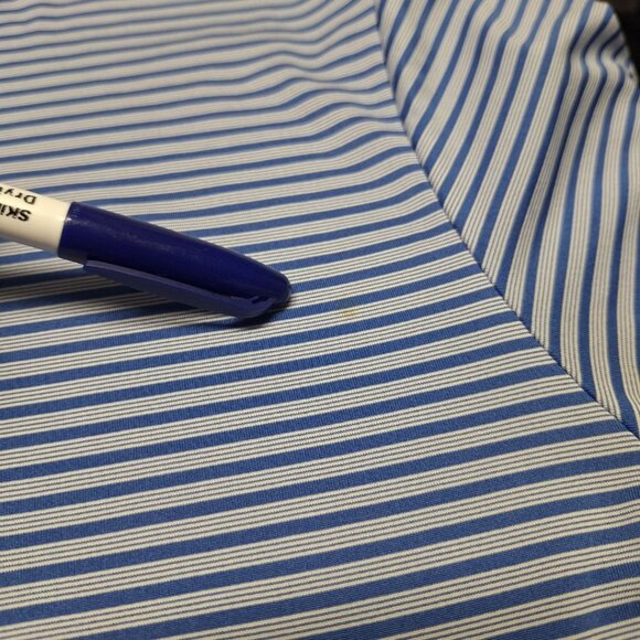 PGA‎ Tour Golf Shirt Pullover Collar Striped Button Mens Large Lightweight - Picture 7 of 8